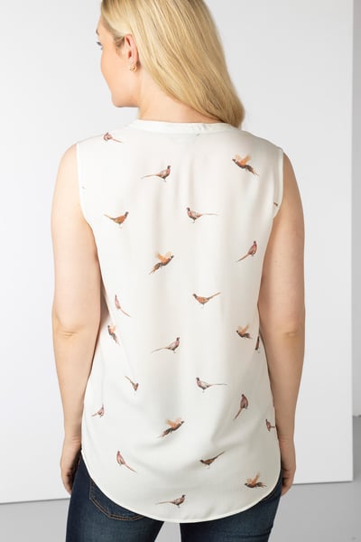 Ärmellose Bluse – Wistow - Fasan Weiß