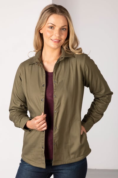 Ladies Fleece Lined Shirt - Hannah - Khaki