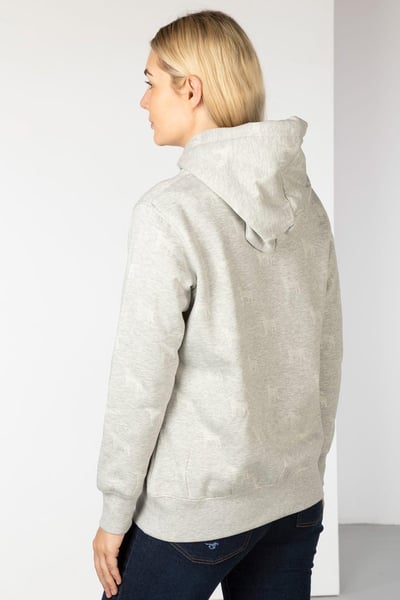Women's Woven Loungewear Hoody - Arram - Grey Dog
