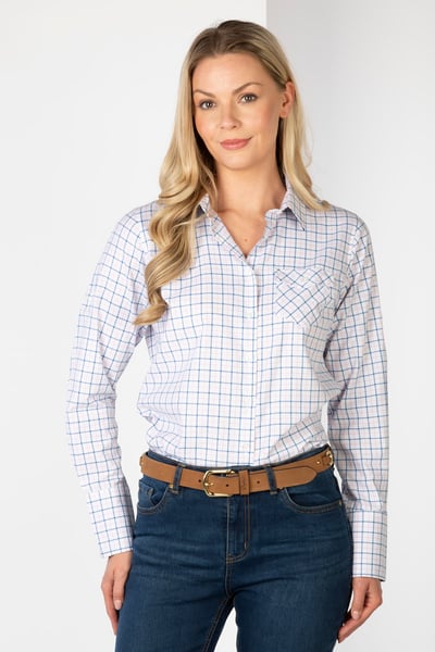 Damen Hannah Country Karohemd - Ellie - Ellie Blau