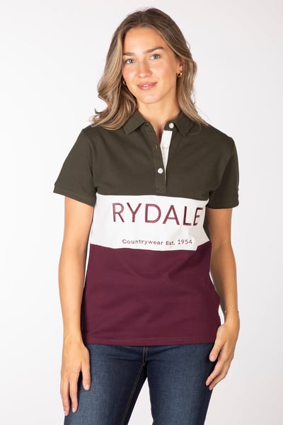 Damen Poloshirt - Byland - Rydale Oliv/Weiß/Beere