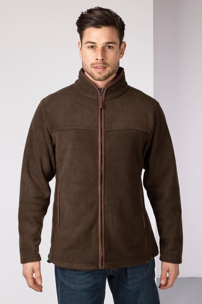 Herren-Fleecejacke mit durchgehendem Reißverschluss – Huggate - Rinde