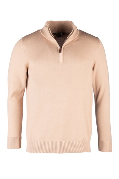 Men's Quarter Zip Jumper - Wetherby - Camel