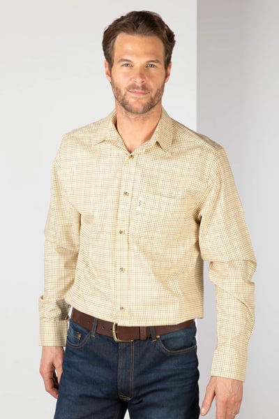 Men's Country Check Shirts - Lisset - Lisset Gold