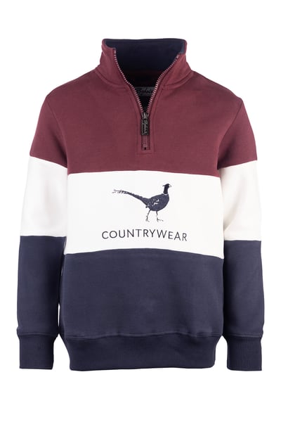 Boy's Sweatshirt - Byland II - Pheasant Wine/White/Navy