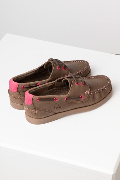 Ladies Reighton Leather Deck Shoes - Dark Brown