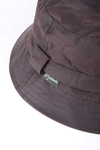 Men's Wax Cotton Waterproof Bush Hat - Brown