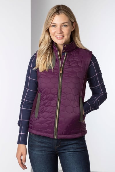 Ladies Quilted Gilet - Wrelton II - Berry