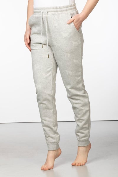 Gewebte Loungewear-Jogginghose für Damen - Arram - Grauer Hund