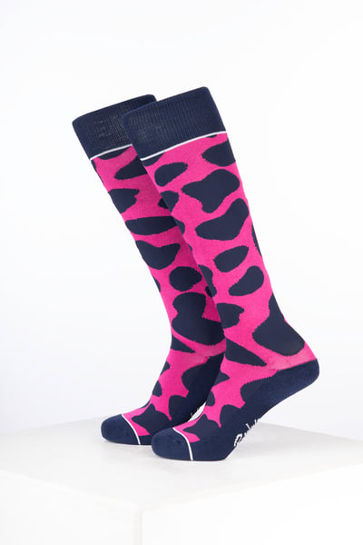 Junior Bamboo Rich Reitsocken mit Kuhmuster