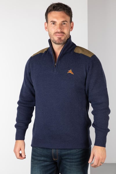 Men's Pheasant Shooting Jumper - Wykeham - Navy Tweed