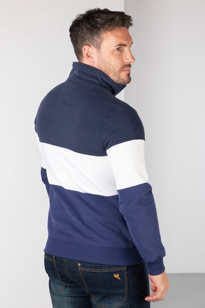 Sudadera de hombre - Byland - Rydale Azul marino/Blanco/Denim