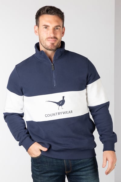 Men's Sweatshirt - Byland - Pheasant Navy/White/Navy