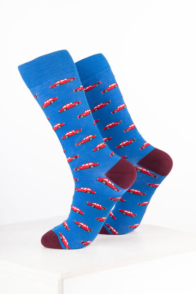 Herren-Auto-Knöchelsocken - Blauer Sportwagen