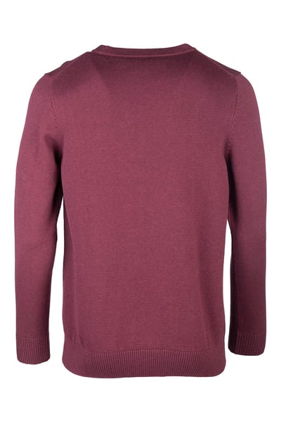 Men's Crew Neck Jumper - Wetherby - Wine