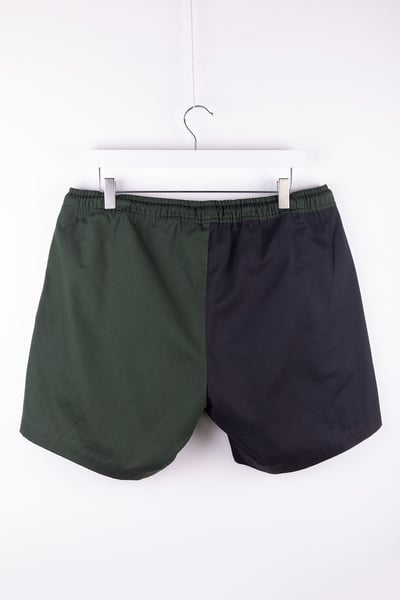 Men's Quartered Rugby Shorts - Ganton - Dark Olive/Black
