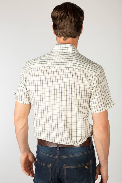 Men's Short Sleeved Check Shirts - Lockington Navy/Green