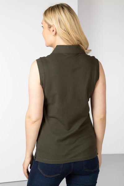 Ärmelloses Damen-Poloshirt Charlie - Olive