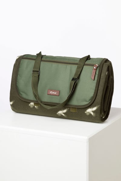 Patterned Picnic Rug - Khaki Pheasant