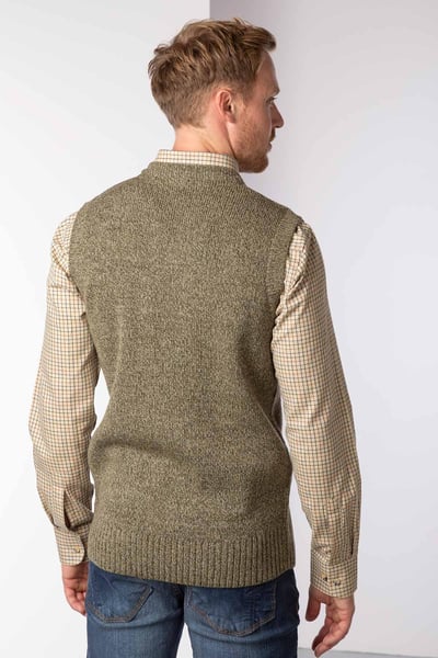 Men's Sleeveless Shooting Jumper - Wykeham - Derby Tweed