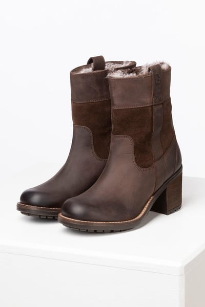 Ladies Heeled Ankle Boots - Fimber - Waxy Brown