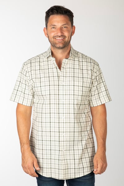 Kurzarm-Landhemd für Herren - Thirsk Dunkle Olive