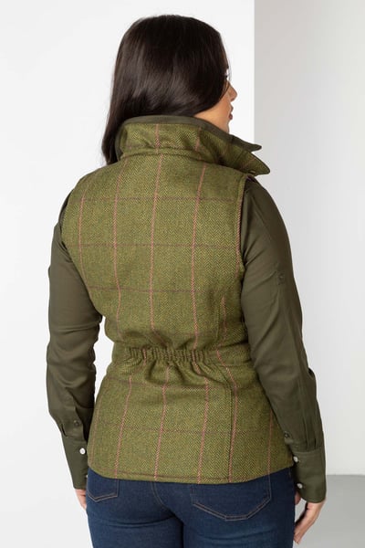 Ladies Tweed Waistcoat - Helmsley - Dark Green