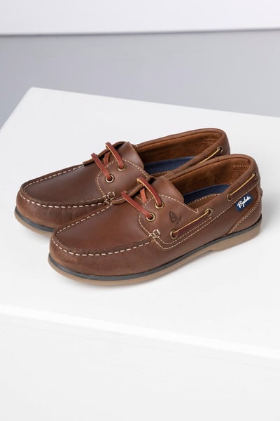 Ladies Leather Deck Shoes - Cayton III - Antique Brown