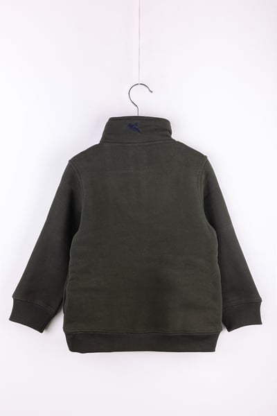 Mini-Jungen-Sweatshirt mit Viertelreißverschluss - Byland - Traktor Olive