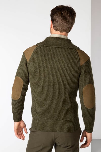 Men's Half Zip Shooting Jumper - Danby - Olive Tweed
