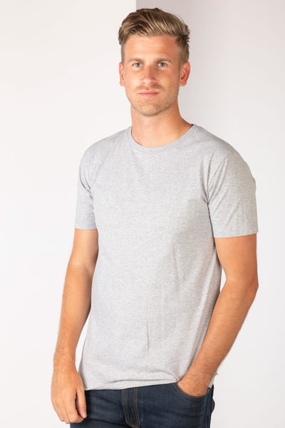 Men's Round Neck T-Shirt - Marl Grey