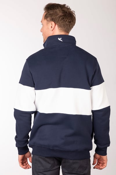 Men's Plain Sweatshirt - Byland - Navy/White/Navy