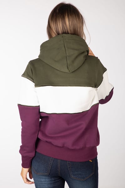 Ladies Hoody - Byland - Cow Olive/White/Berry