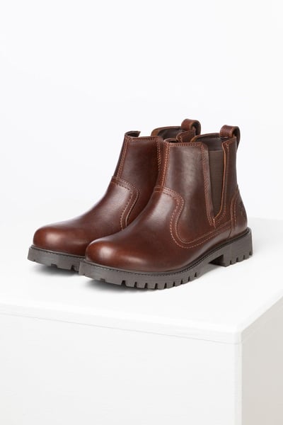Damen Leder Yard Boots - Kilburn - Conker