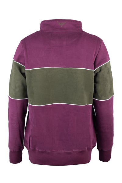 Ladies Highland Cow Sweatshirt - Byland - Highland Cow Berry/Olive/Berry