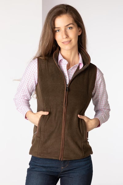 Ladies Premium Fleece Waistcoat - Huggate - Bark