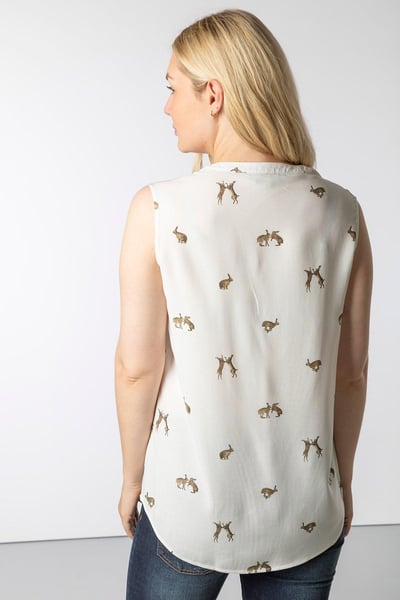 Ladies Sleeveless Blouse - Wistow II - Hare White