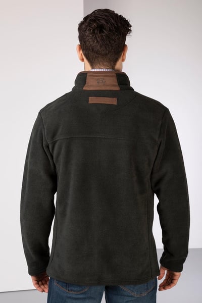 Herren-Fleecejacke mit durchgehendem Reißverschluss – Huggate - Dunkler Wald