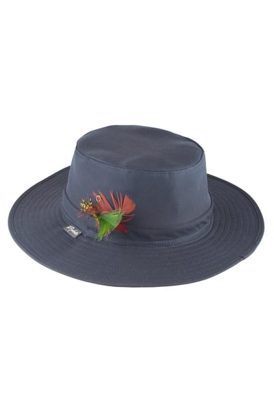 Men's Wide Brimmed Wax Cotton Hat - Navy