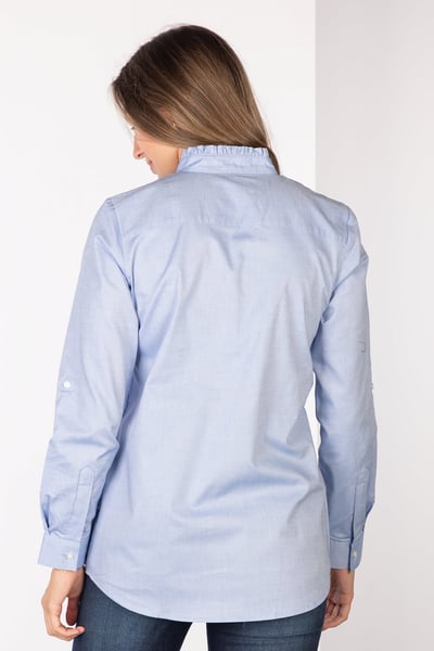 Chemise à volants pour femme - Ivy - Bleu