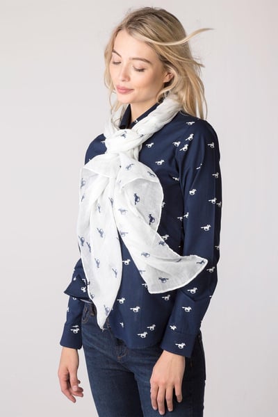 Bufanda Flotante Estampada Mujer - Wistow - Caballo Blanco II