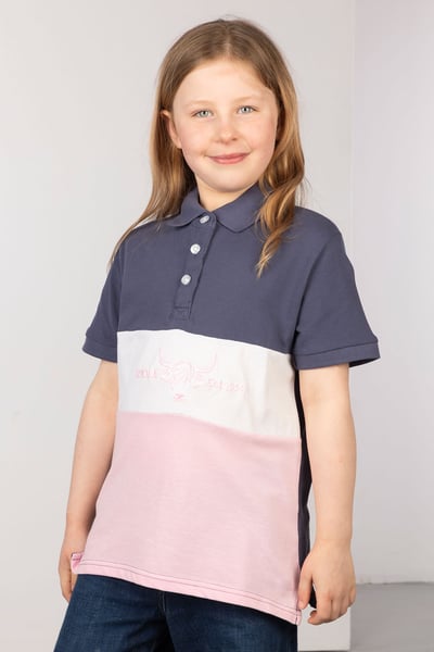 Junior Polo Shirt - Byland - Cow Denim/White/Sorbet