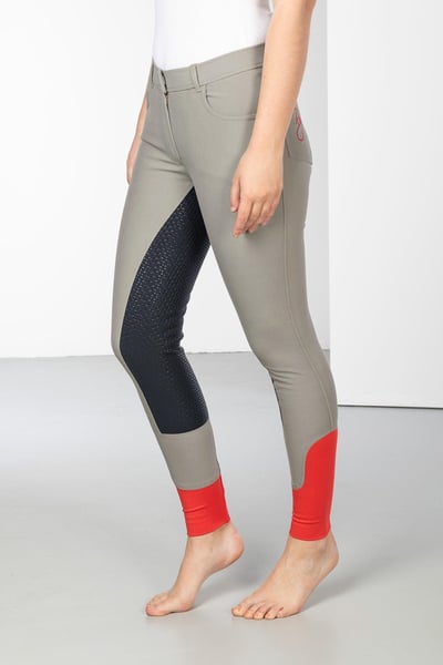 Ladies Askwith Sports Grip 'Grippy Sticky Seat' Jodhpurs - Silver