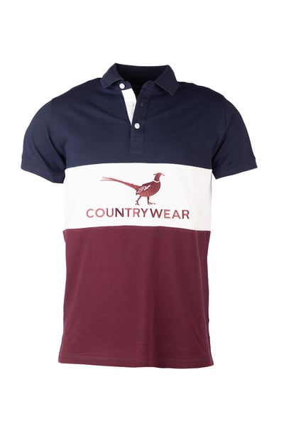 Men's Polo Shirt - Byland - Pheasant Navy/White/Wine