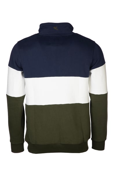 Men's Plain Sweatshirt - Byland - Navy/White/Olive