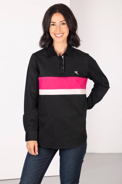 Ladies Stripe Deck Shirt - Bramham - Black