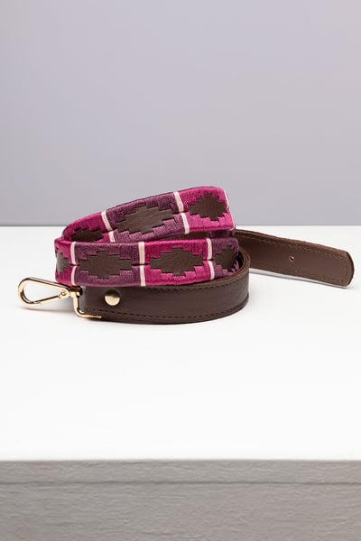 Leather Bag Strap - Chestnut/Berry/Sorbet