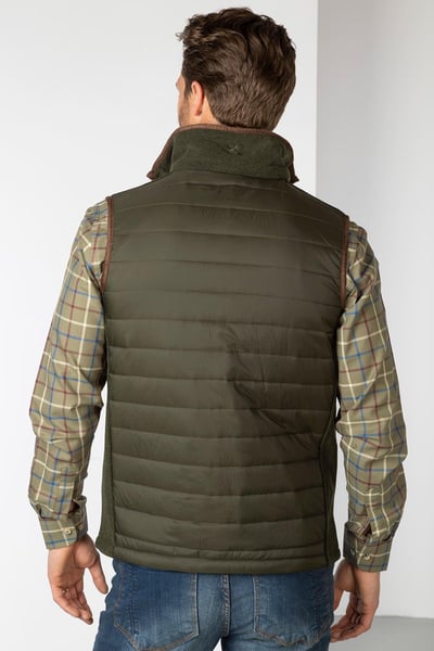Men's Hybrid Fleece Gilet - Huggate - Marl Khaki