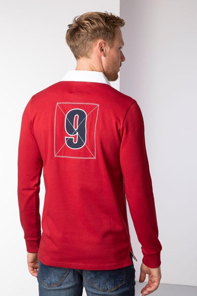 Camiseta de rugby para hombre - Otley Plain - Rojo oscuro