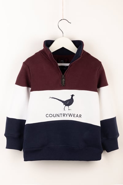 Mini Byland Sweatshirt - Pheasant Navy/White/Wine